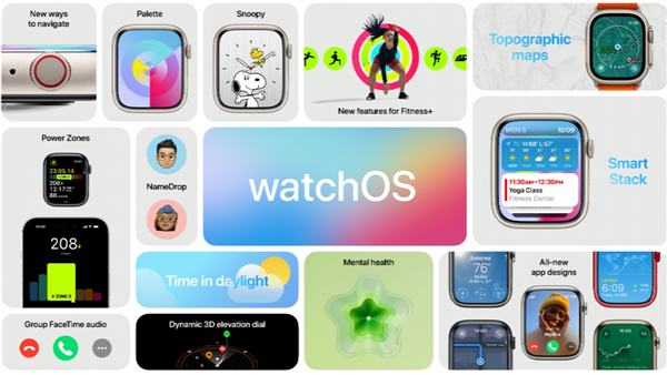 苹果watchOS 10发布：两款全新表盘、能发卫星消息了